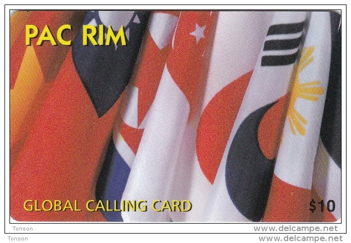 Canada, PAC RIM, Flags, 40 Minutes Global Calling Card, 2 Scans. - Kanada