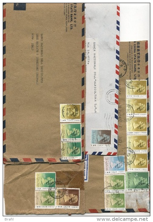 Hong Kong, Lotto Frontespizi E Lettere Con Alti Valori - Collections, Lots & Series