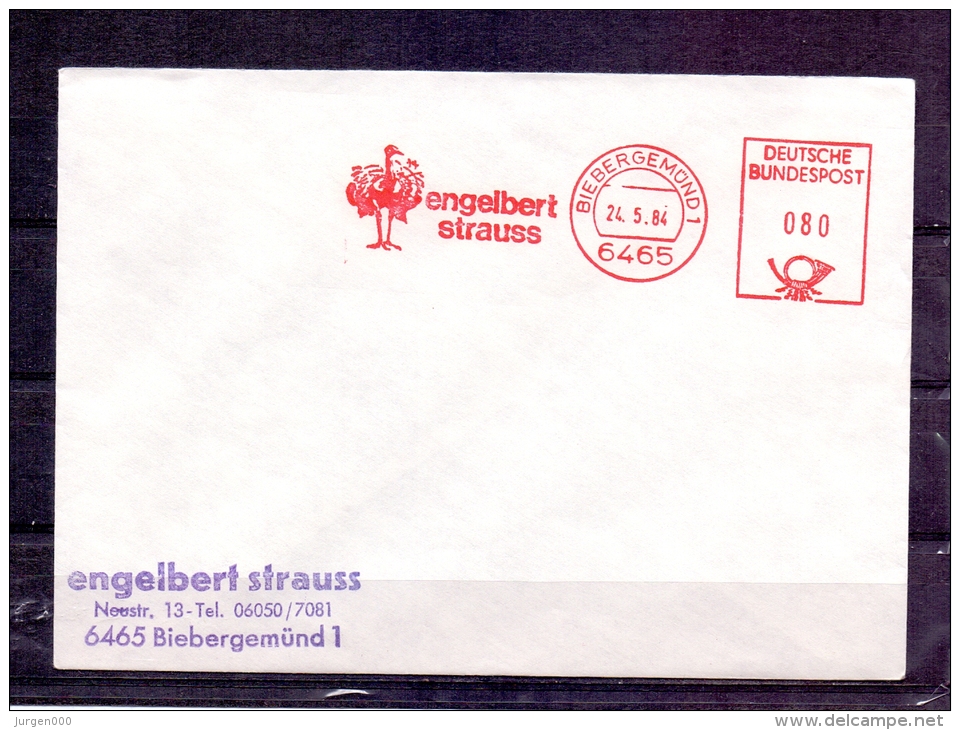Deutsche Bundespost - Engelbert Strauss - Biebergemünd 24/5/1984 (RM4286) - Ostriches