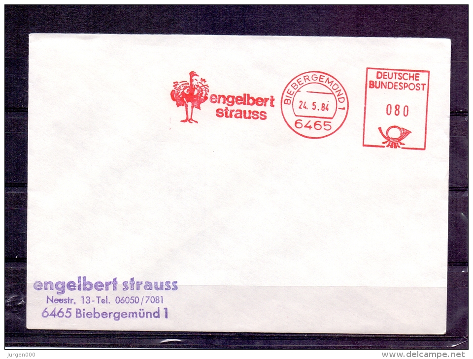 Deutsche Bundespost - Engelbert Strauss - Biebergemünd 24/5/1984 (RM4286) - Autruches