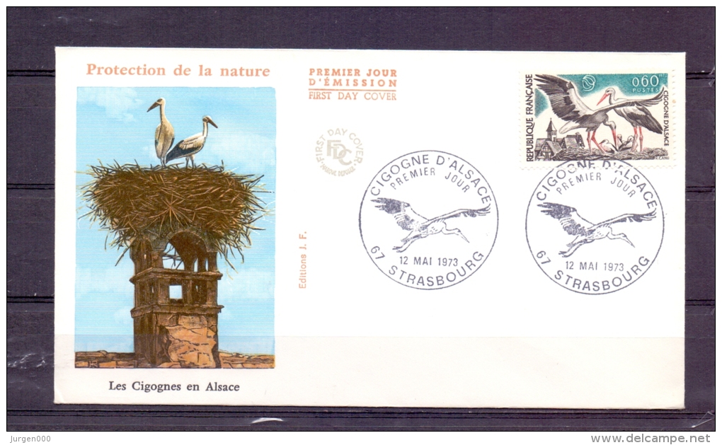 Rep. Française - Les Cigognes En Alsace - Strasbourg 12/5/1973 (RM4344) - Picotenazas & Aves Zancudas