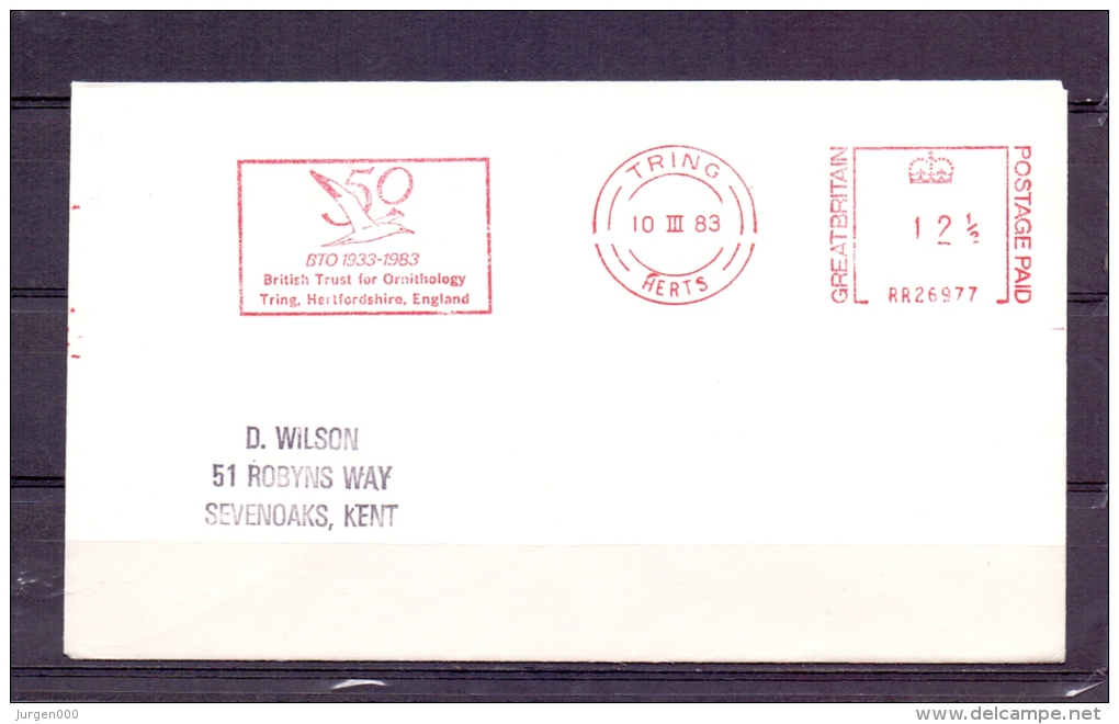 Great Britain - 50 BTI -  British Trust For Ornithology - Tring, Herts 10/3/1983  (RM4383) - Pélicans