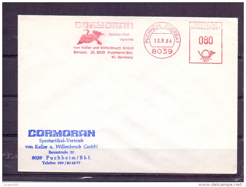 Deutsche Bundespost - Cormoran Sportartikel - Puchheim Oberbay 18/9/1984 (RM4392) - Pélicans