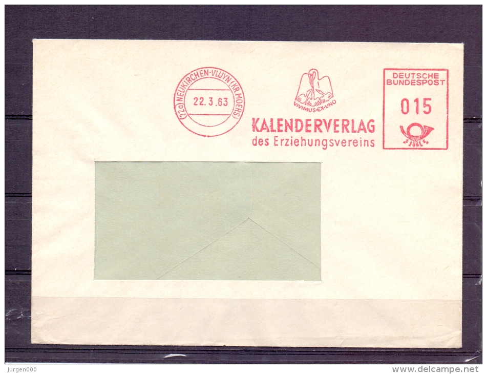 Deutsche Bundespost - Kalenderverlag Des Erziehungsvereinss - Neukirchen Vluyn 22/3/1963 (RM4393) - Pélicans