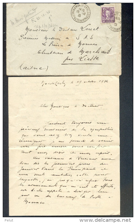 Lettre Monaco 1936 - Demande De Faveur Adressée Au Médecin De SAS Le Prince De Monaco - Covers & Documents