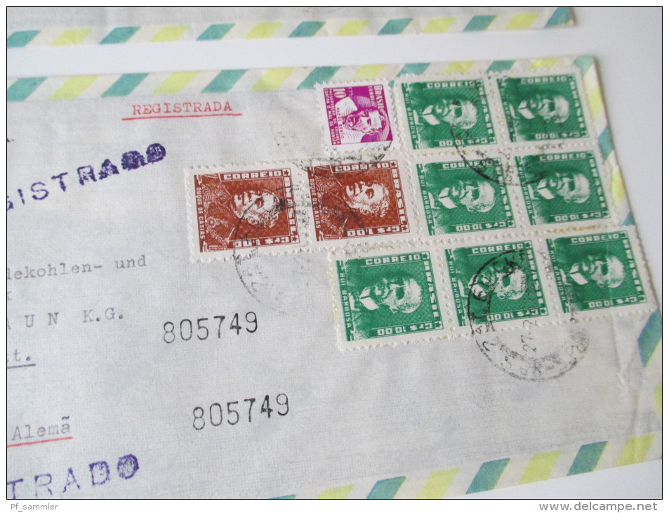 Luftpostbriefe 2 Stück Brasilien - Deutschland 1962 Registrado / R-Brief - Briefe U. Dokumente