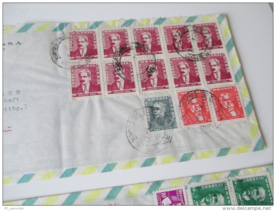 Luftpostbriefe 2 Stück Brasilien - Deutschland 1962 Registrado / R-Brief - Storia Postale