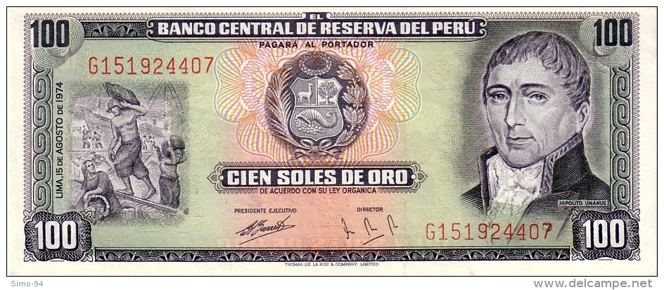 Perù 102  100 Soles 1974 A-unc - Perù