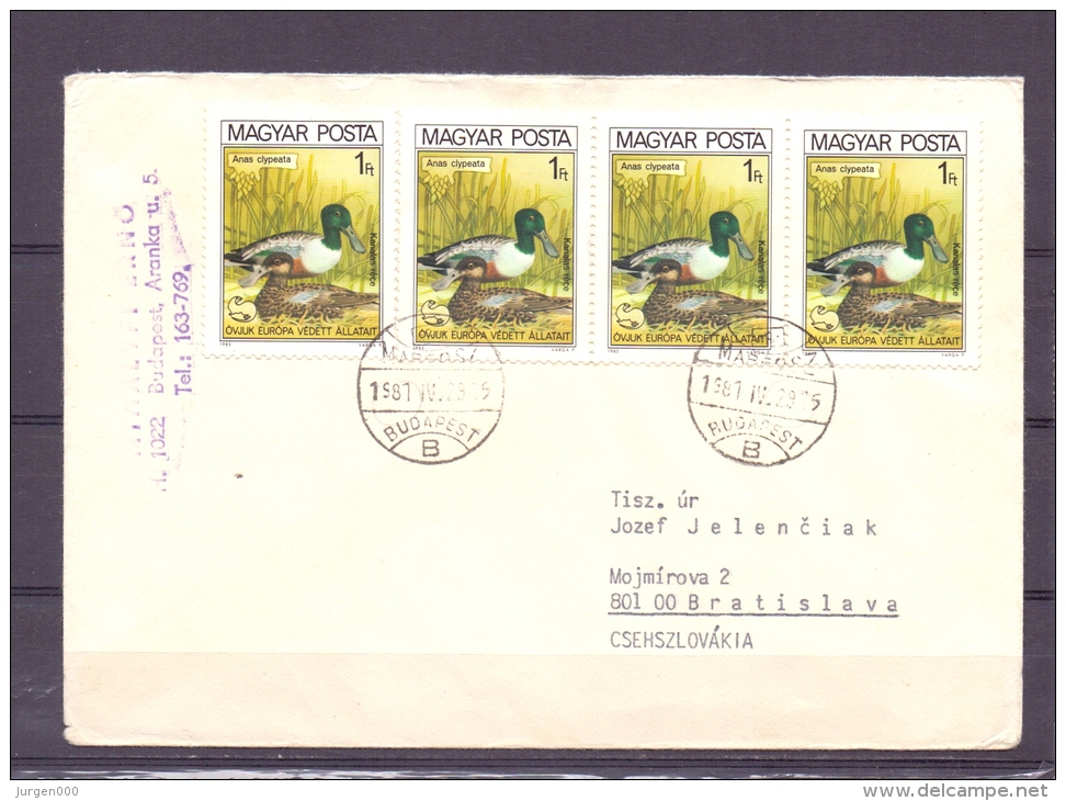 Magyar Posta - Anas Clypeata - Budepest 29/4/1981  (RM5603) - Ducks