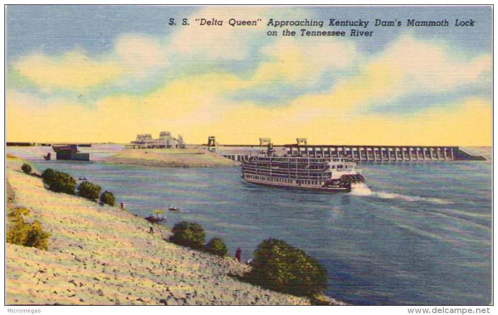"Delta Queen" Approaching Kentucky Dam´s Mammoth Lock On The Tennessee River - Autres & Non Classés