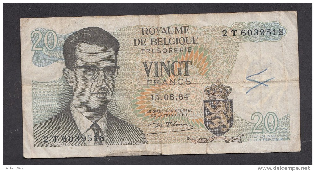 België Belgique Belgium 15 06 1964 20 Francs Atomium Baudouin. 2 T 6039518 - 20 Francos
