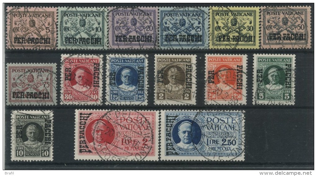 1931 Vaticano, Pacchi Postali, Serie Completa Usata - Paketmarken