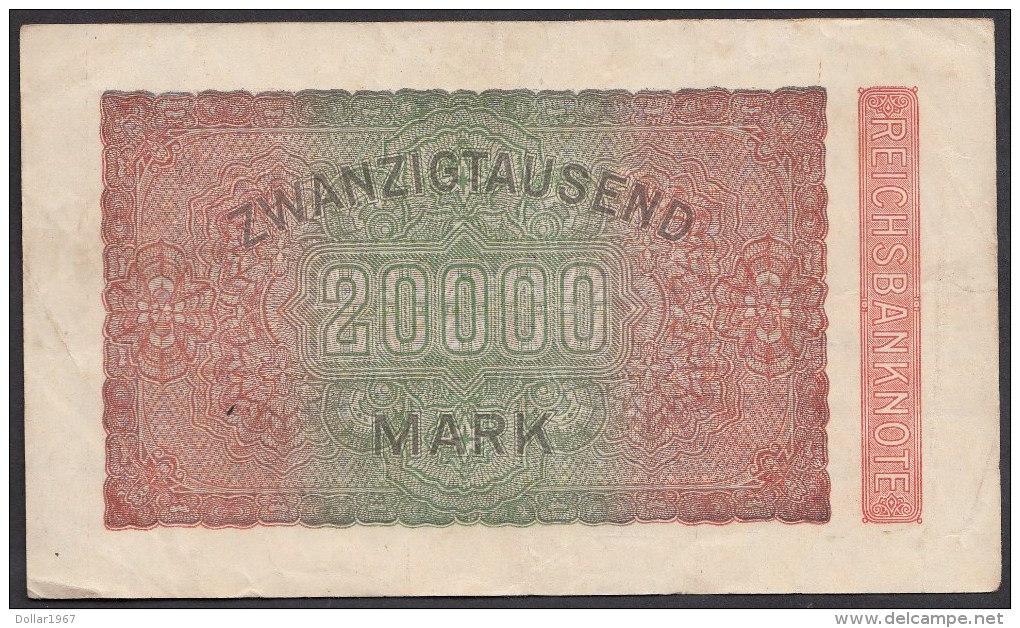P 84 -Deutsches Reich -- Germany 20000 Mark 20-2- 1923.     Q - BK 308454. - 20000 Mark