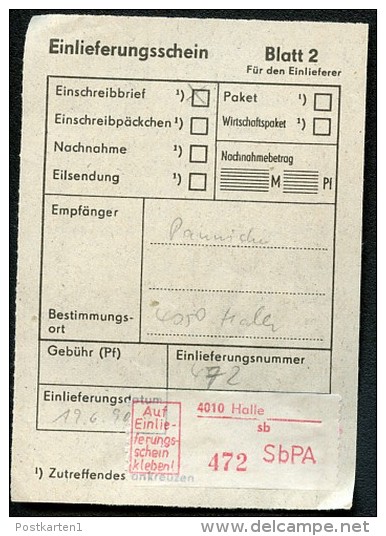 DDR P89 Postkarte EINSCHREIBEN Halle 1990 - Postcards - Used
