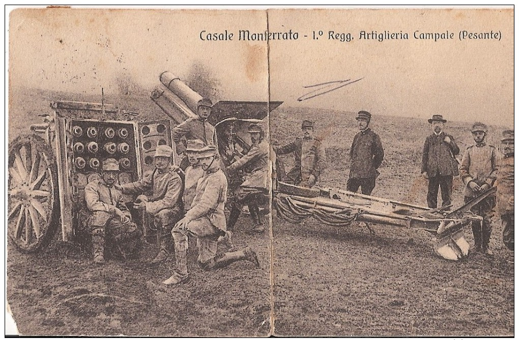 R14-194 - CASALE MONFERRATO - ALESSANDRIA - 1° REGGIMENTO ARTIGLIERIA CAMPALE PESANTE - F.P. - A. 1913 - Alessandria
