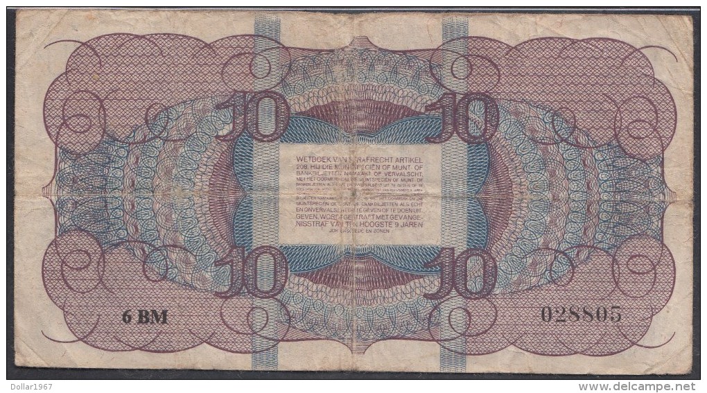 Pays-Bas /  Nederland /Netherlands 10 Gulden Mei 1945 Lieftinck : Lieftincktientje - NR AM 090999 - 10 Florín Holandés (gulden)