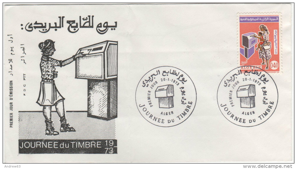 ALGERIA - ALGERIE - ALGER - Journée Du Timbre - 1973 - FDC - Algeria (1962-...)