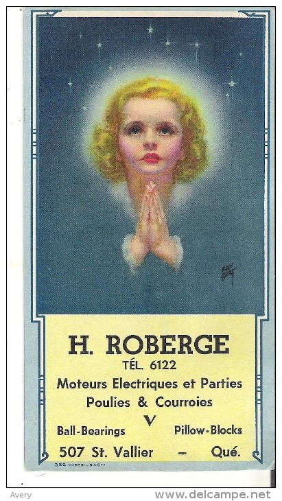 H. Roberge Moteurs Electriques Et Parties Poulies & Courroies  Quebec  6.3" X 3.3"  15.8 Cm X 8.5 Cm - M