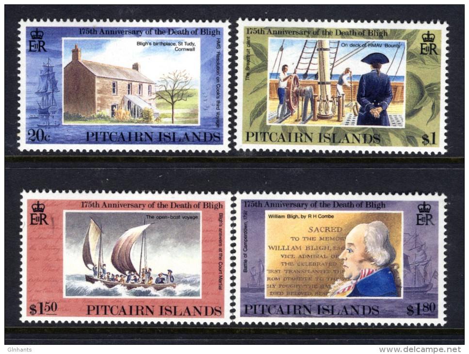 PITCAIRN IS - 1992 WILLIAM BLIGH ANNIVERSARY SET (4V) SG 422-425 FINE MNH ** - Pitcairninsel