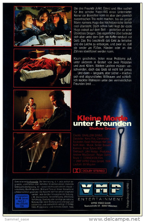 VHS Video  -  Kleine Morde Unter Freunden  -  Mit :  Ralph Fiennes, Jeanette Hain, David Kross  -  Von 1995 - Crime