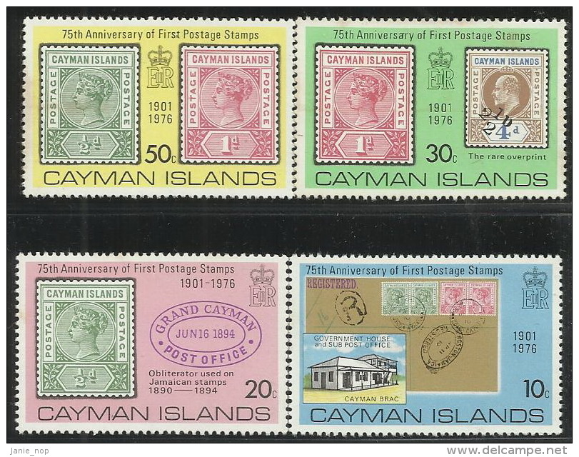 Cayman Islands 1976 75th Anniversary First Stamp Set MNH - Kaimaninseln