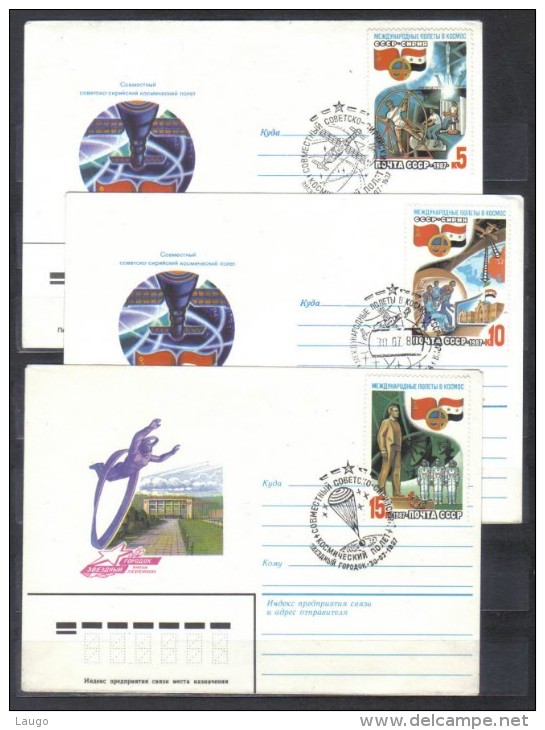 Russia 3 Covers Common Space Flight Russia  + Syria 1987 - Russie & URSS