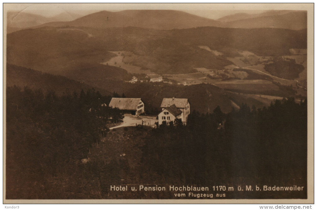 Hotel Pension Hochblauen. Vom Flugzeug Aus. Hotelstempel - Badenweiler