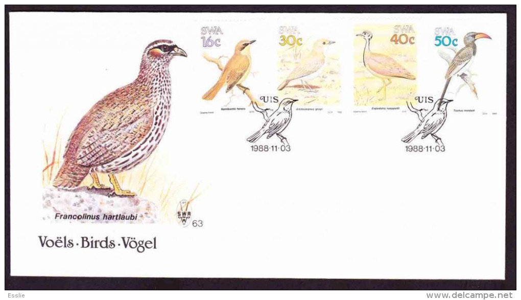 South West Africa SWA (now Namibia) - 1988 - Birds - Complete Set On FDC - Other & Unclassified