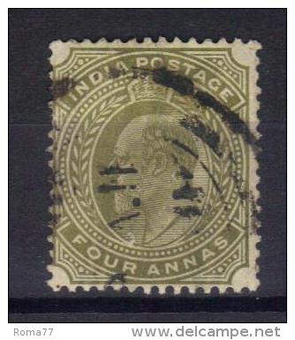 W140 - INDIA 1902 , Edoardo VII  4 Anna Yvert N. 63 - 1902-11  Edward VII