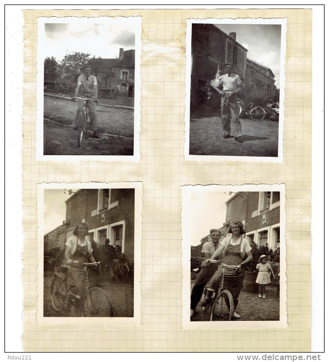 52 - CORGIRNON - Lot 4 Photographies - AGENCE POSTALE - FEMME HOMME FILLETTE VELO BICYCLETTE Matériel Agricole - Eclaron Braucourt Sainte Liviere