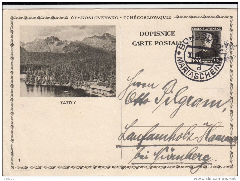 TATRA MOUNTAINS, PC STATIONERY, ENTIER POSTAL, 1934, CZECHOSLOVAKIA - Cartes Postales