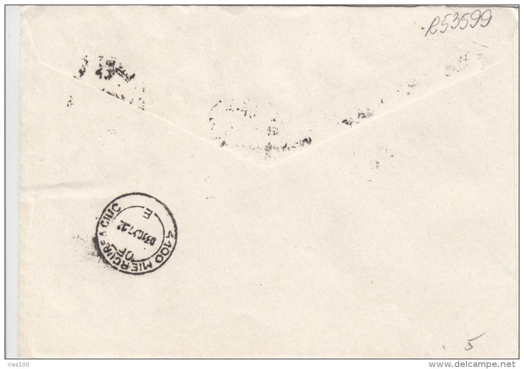 STAMPS ON REGISTERED COVER, NICE FRANKING, SQUIRELL, BEETLE, ORIOLE, 1997, ROMANIA - Briefe U. Dokumente