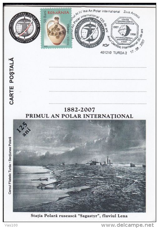 INTERNATIONAL POLAR YEAR, SAGASTYR STATION, SPECIAL POSTCARD, 2007, ROMANIA - International Polar Year
