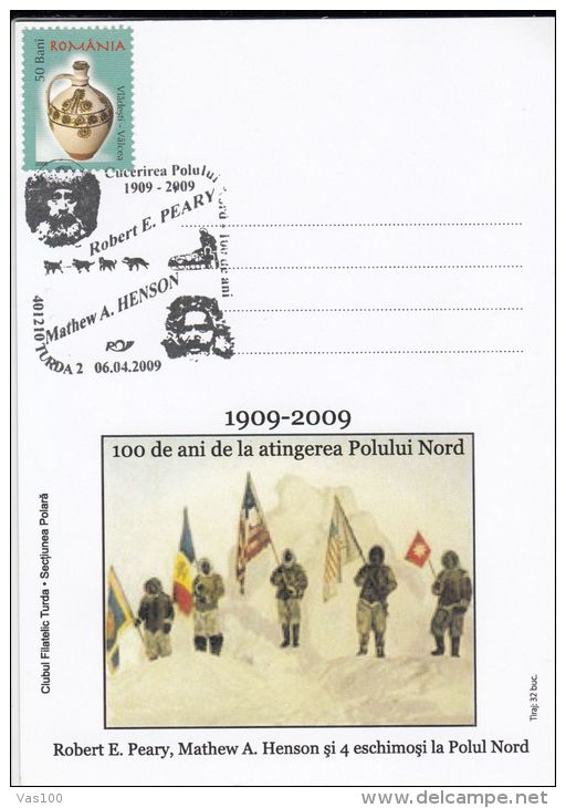 ROBERT PEARY ARCTIC EXPEDITION, TEAM, SPECIAL POSTCARD, 2009, ROMANIA - Arktis Expeditionen