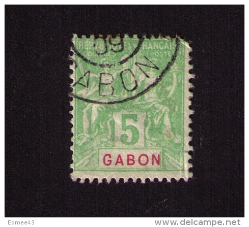 Timbre Oblitéré Gabon, Navigation Et Commerce, 5, Jules Auguste Sage, 1904 - Used Stamps