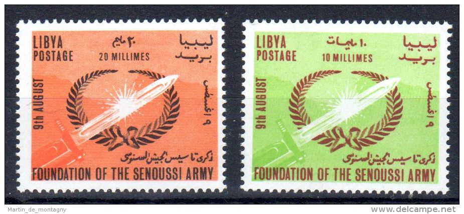 9-8-1964, Royaume Libye - Anniversiare De L´Armée, Y&T No. 242 + 243, Neuf **, Voir Scan, Lot 41676 - Libye