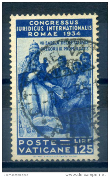 VATICAN - 1935 JURISTS CONGRESS 1.25 BLUE - Oblitérés