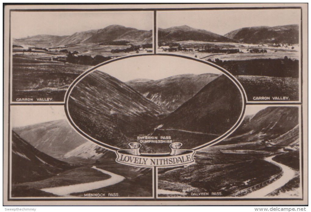 Nithsdale MULTIVIEW Carron Valley, Mennoch Pass, Dalveen Pass OLD POSTCARD Scotland - Dumfriesshire