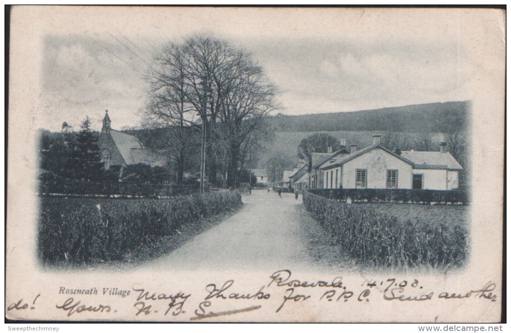 ROSNEATH VILLAGE WITH ROSNEATH 1903 POSTMARKS ON 2 X 1/2D STAMPS On POSTCARD Scotland POSTAL HISTORY - Argyllshire