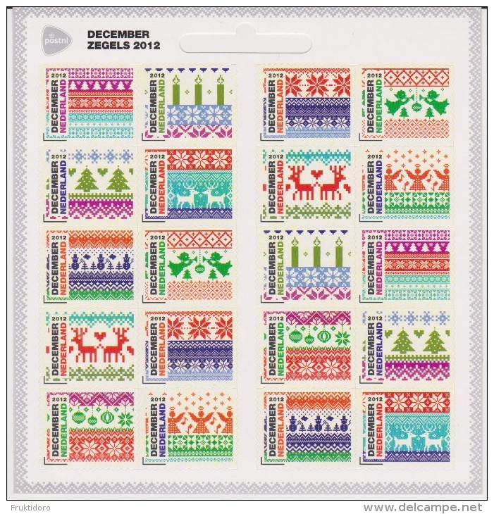 Netherlands Christmas Stamps - Decemberzegels - 2012 - Candles - Angels - Snowman - Christmas Tree - Reindeer - Ungebraucht