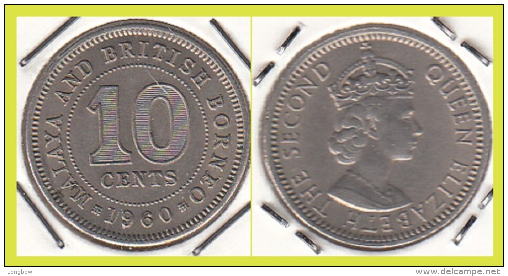 Malesia & Borneo Inglese 10 Cents 1960 KM#2 - Used - Malaysia