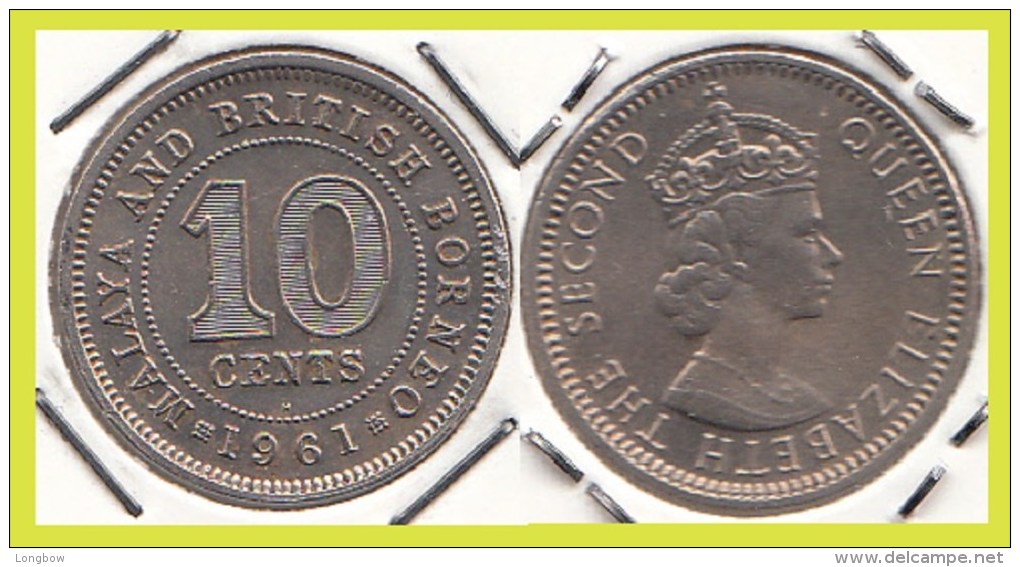 Malesia & Borneo Inglese 10 Cents 1961 KM#2 - Used - Malaysia