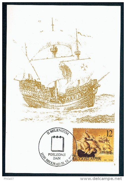 Yugoslavia 2000. Maximum Cards - ´Karaka (Carrack)' - Cartes-maximum