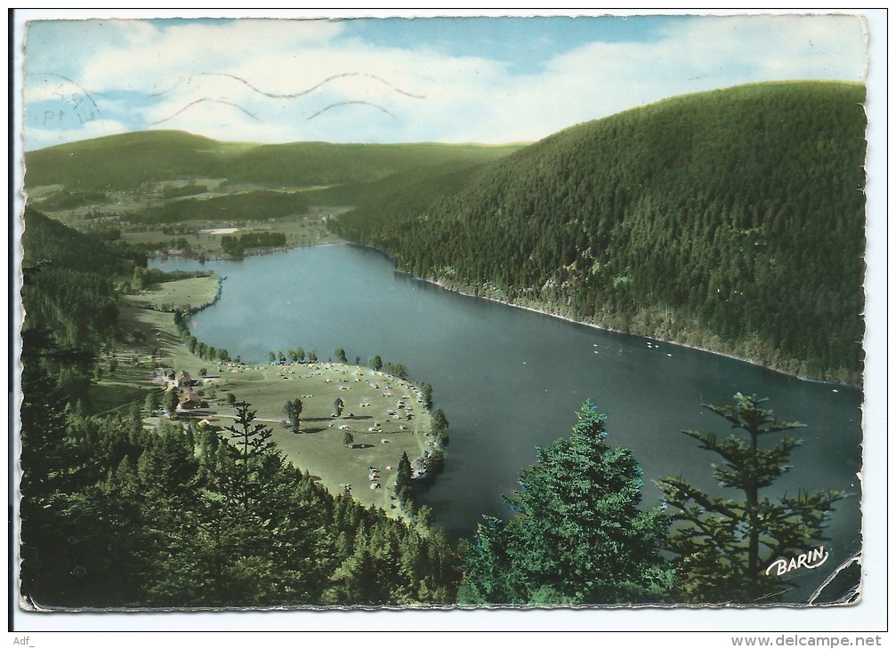 YON@ CPSM COLORISEE LE LAC DE LONGEMER VU DE LA ROCHE DES VIEUX CHEVAUX, CAMPING ? VOSGES 88 - Autres & Non Classés