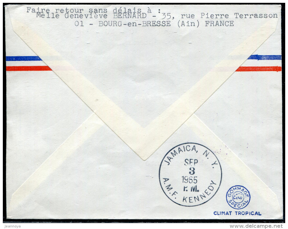 FRANCE - N° 1437 / LETTRE AVION DE PARIS LE 1/9/1965, 1ére LIAISON PAR BOEING CARGO 707-320, PARIS NEW YORK - TB - Primeros Vuelos