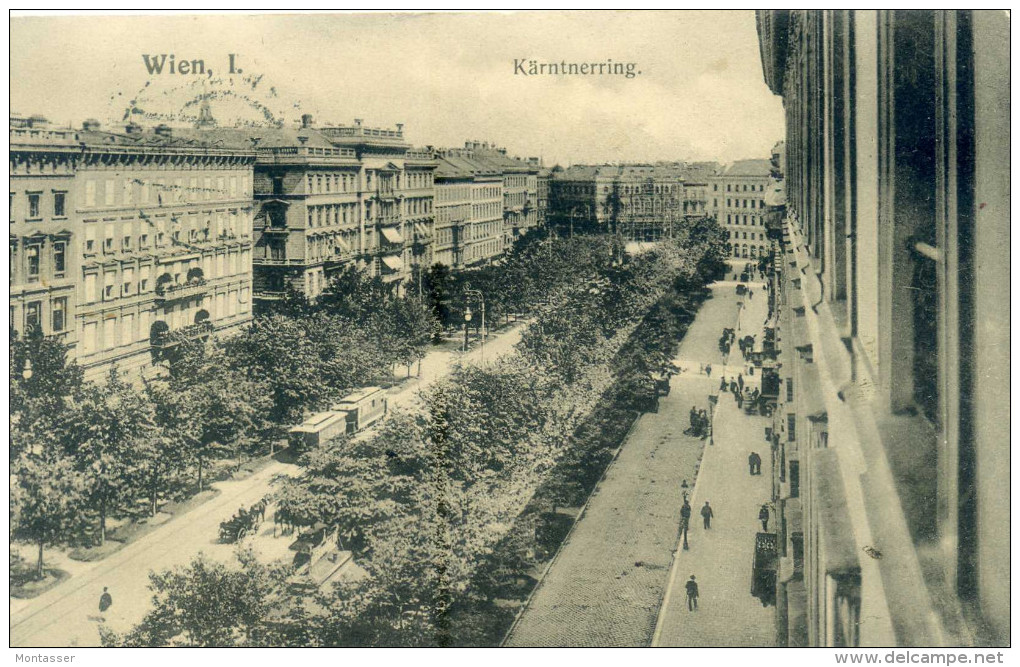 WIEN. Kartnerring. Tram. Posted For TRIESTE 1907. - Ringstrasse