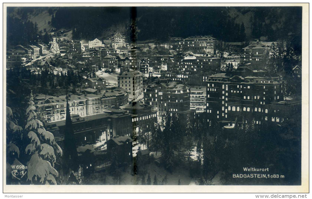 BADGASTEIN. Panorama Notturno. Posted For GORIZIA 1951. - Bad Gastein