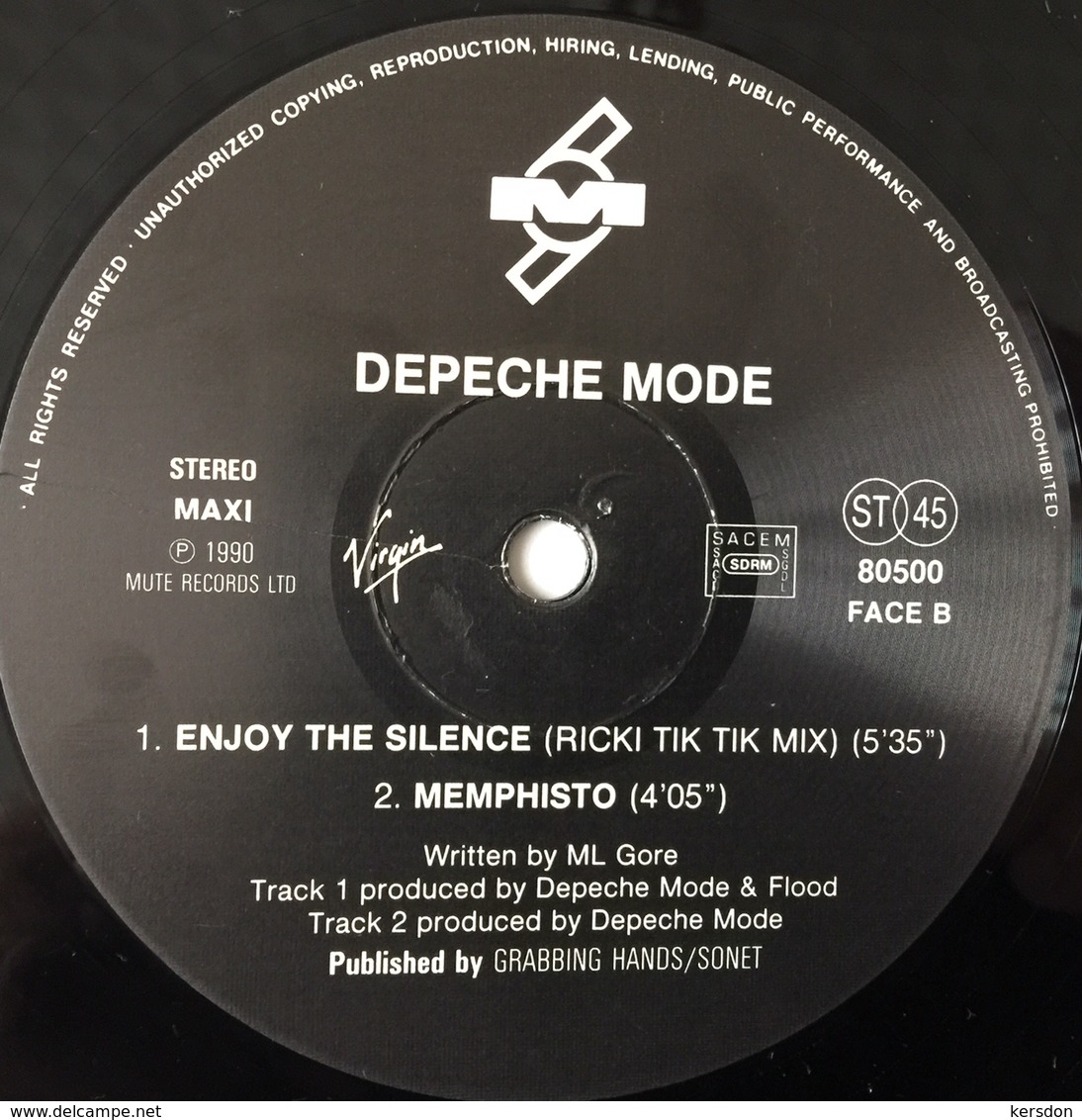 Depeche Mode Vinyle - Enjoy The Silence - Jaune - Rock