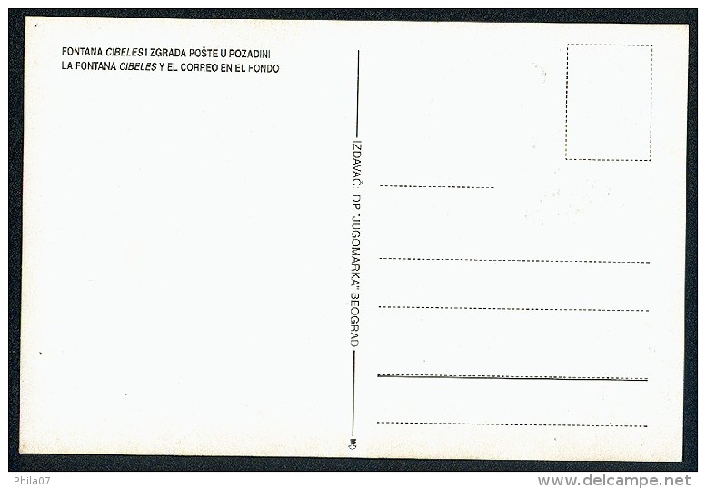 Yugoslavia 1996. Maximum Cards - ´La Fontana Cibele Y El Correo En El Fondo´ - Maximumkaarten