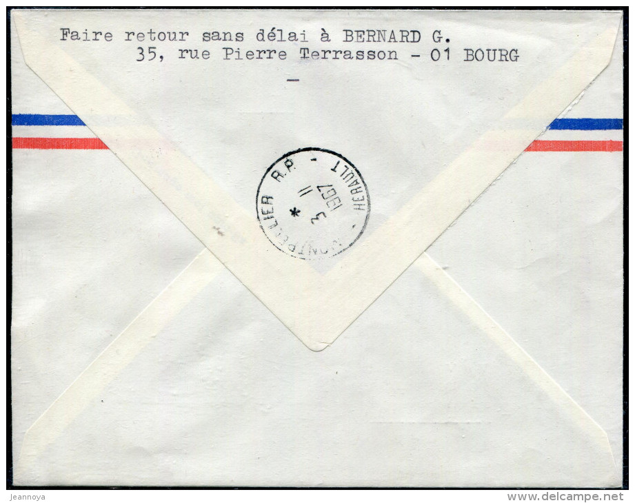 FRANCE - N° 1521 / LETTRE AVION DE PARIS LE 27/10/1967, 1ére VOL PAR TURBOPROPULSEURS PARIS MONTPELLIER - TB - Premiers Vols